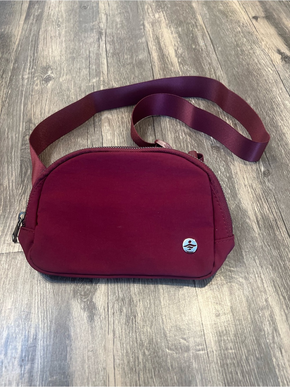Halara Logo Crossbody Belt Bag Maroon Like New Adjustable Strap Waist Bag